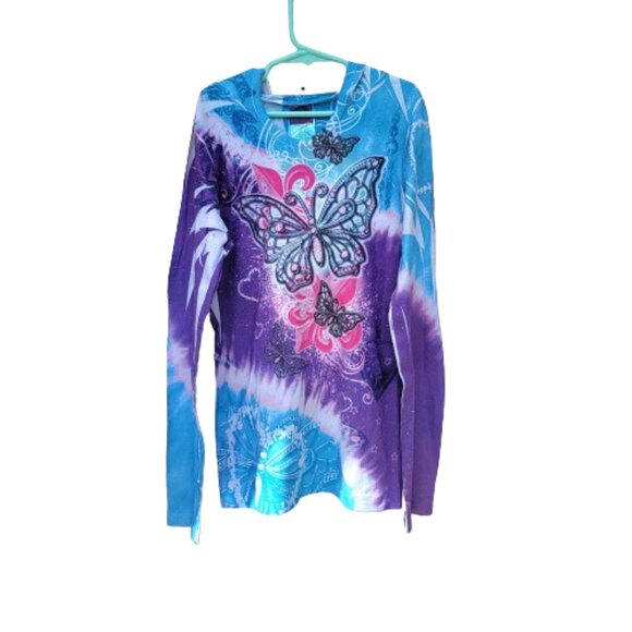Wasabi & Ginger Pullover Hoodie Butterflies Design Multicolor XL 14-16 - Picture 10 of 11